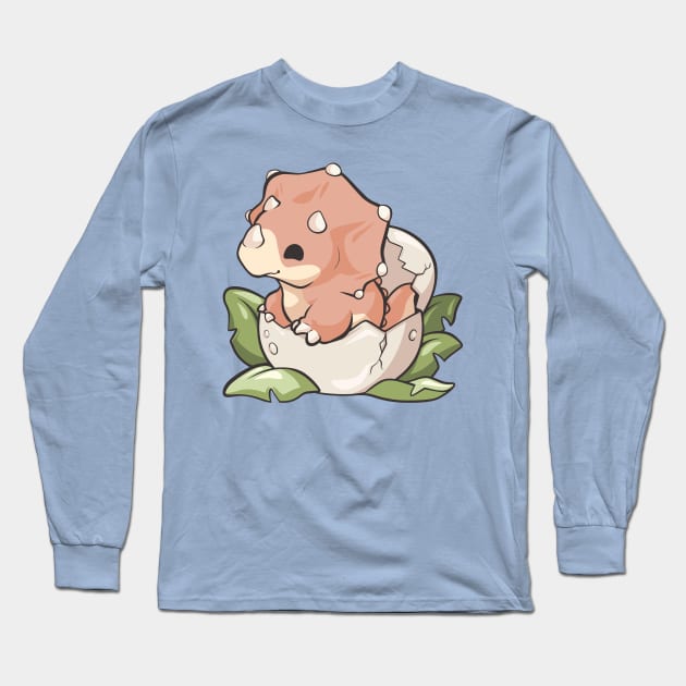 Baby Triceratops Long Sleeve T-Shirt by Bobblejot